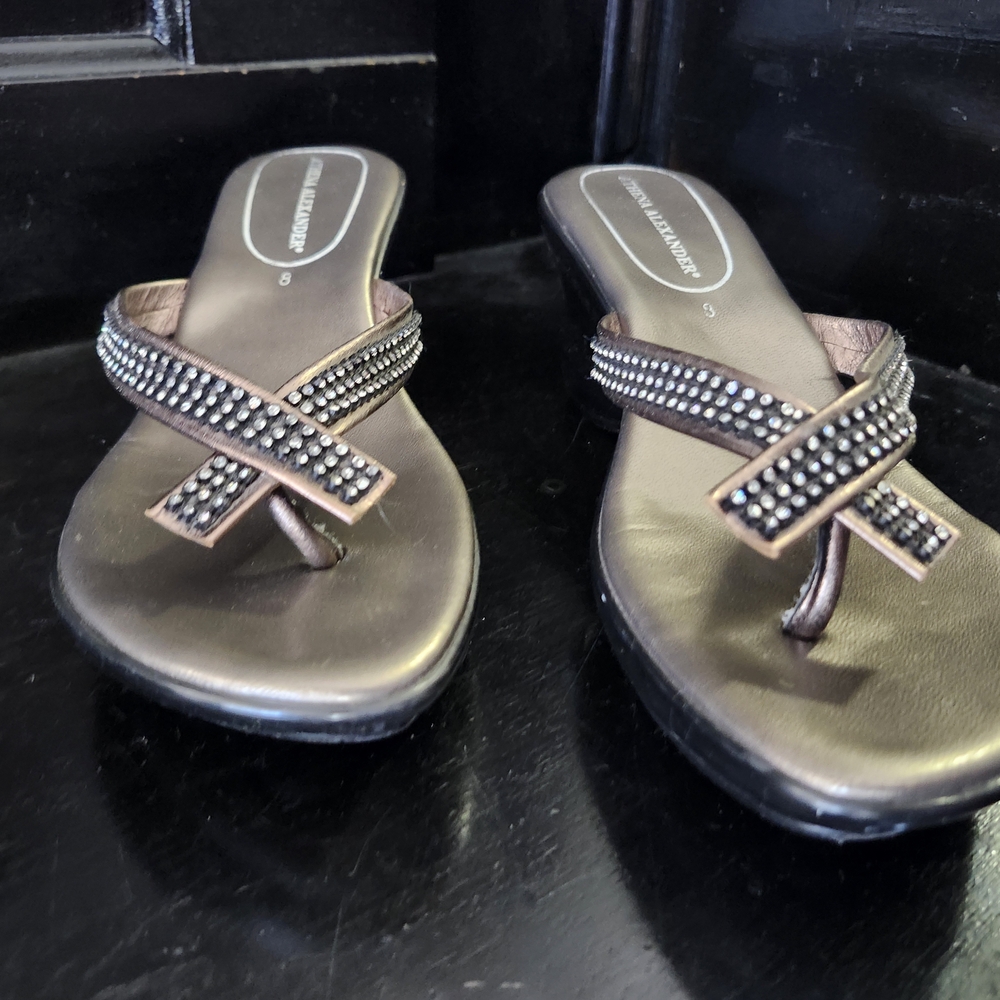 Athena Alexander Black Rhinestone Sandals
